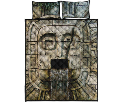 Mayan Stone Print Quilt Bed Set