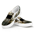 Mayan Stone Print White Slip On Sneakers