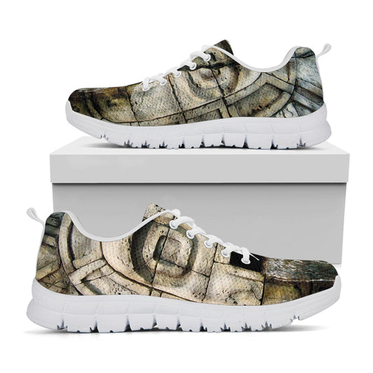 Mayan Stone Print White Sneakers