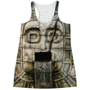 Mayan Stone Print Women's Racerback Tank Top