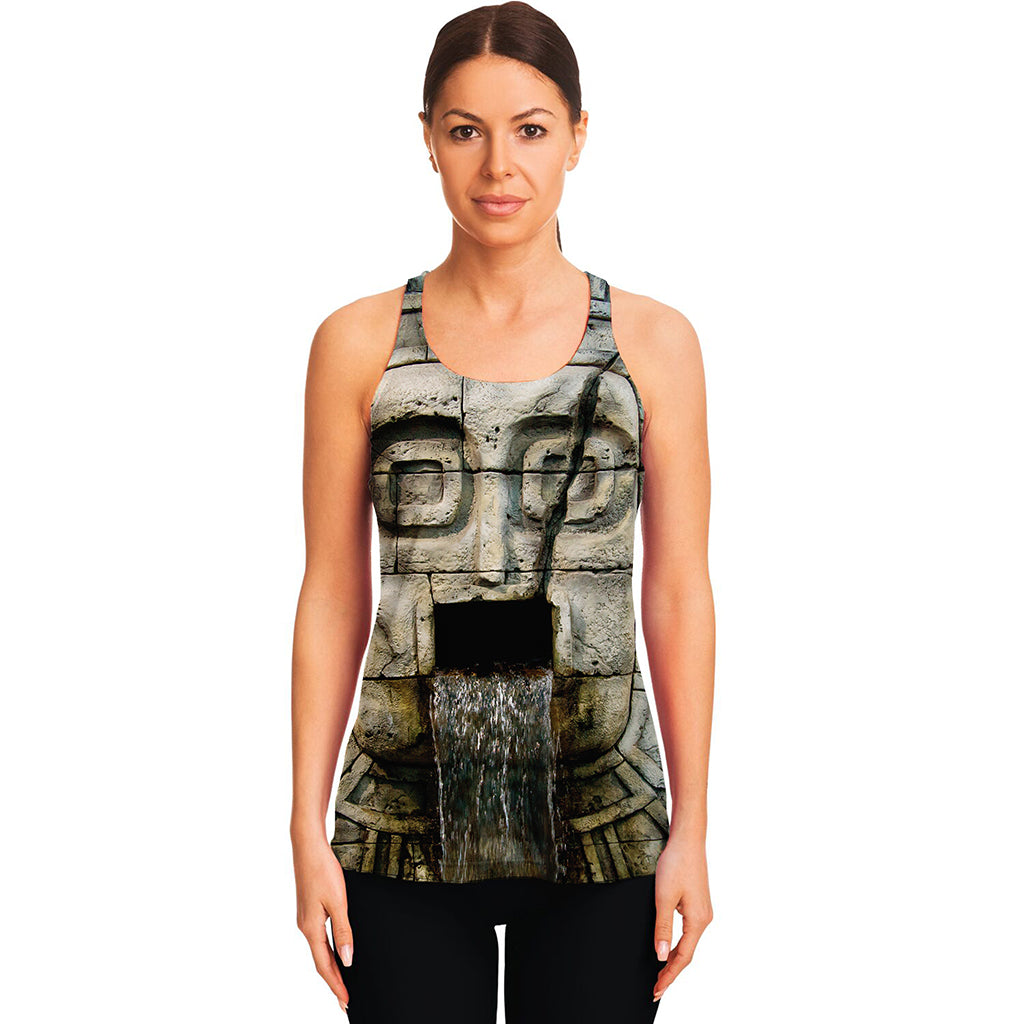 Mayan Stone Print Women's Racerback Tank Top