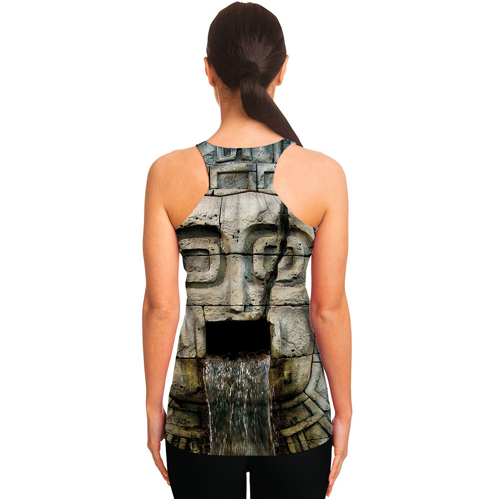 Mayan Stone Print Women's Racerback Tank Top