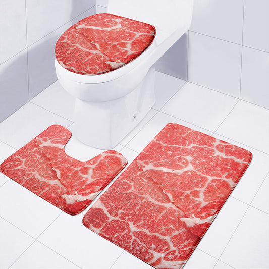 Meat Print 3 Piece Bath Mat Set