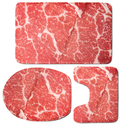 Meat Print 3 Piece Bath Mat Set