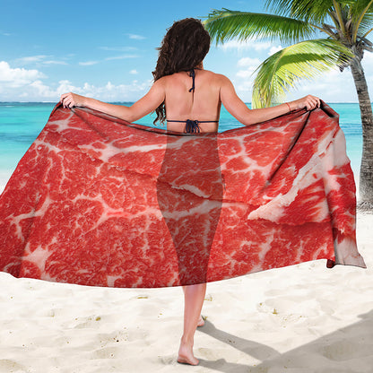 Meat Print Beach Sarong Wrap