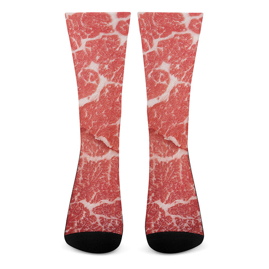 Meat Print Crew Socks
