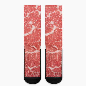 Meat Print Crew Socks