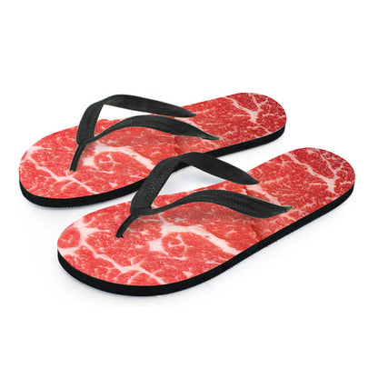 Meat Print Flip Flops