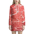 Meat Print Pullover Hoodie Dress