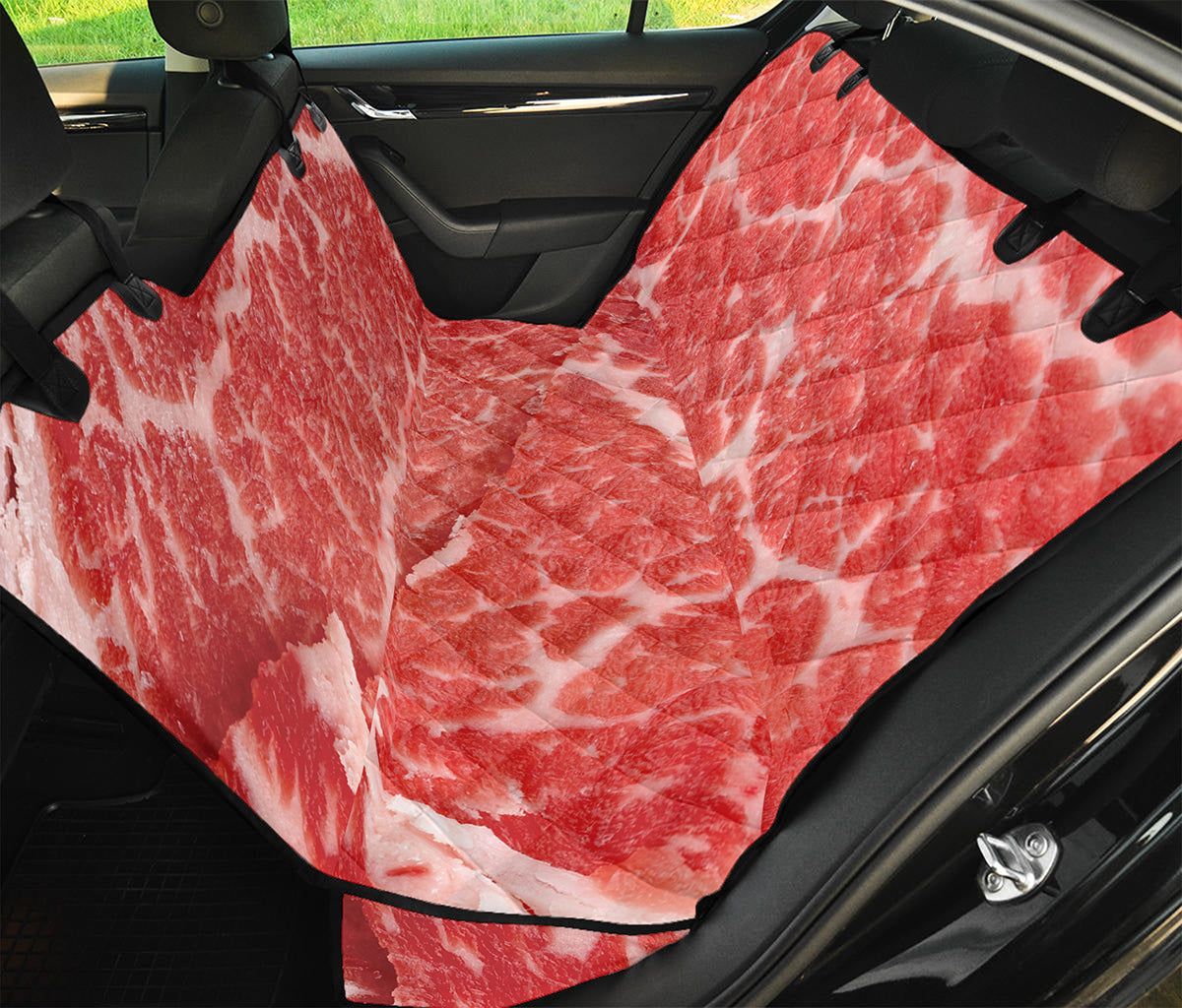 Meat Print Pet Car Back Seat Cover