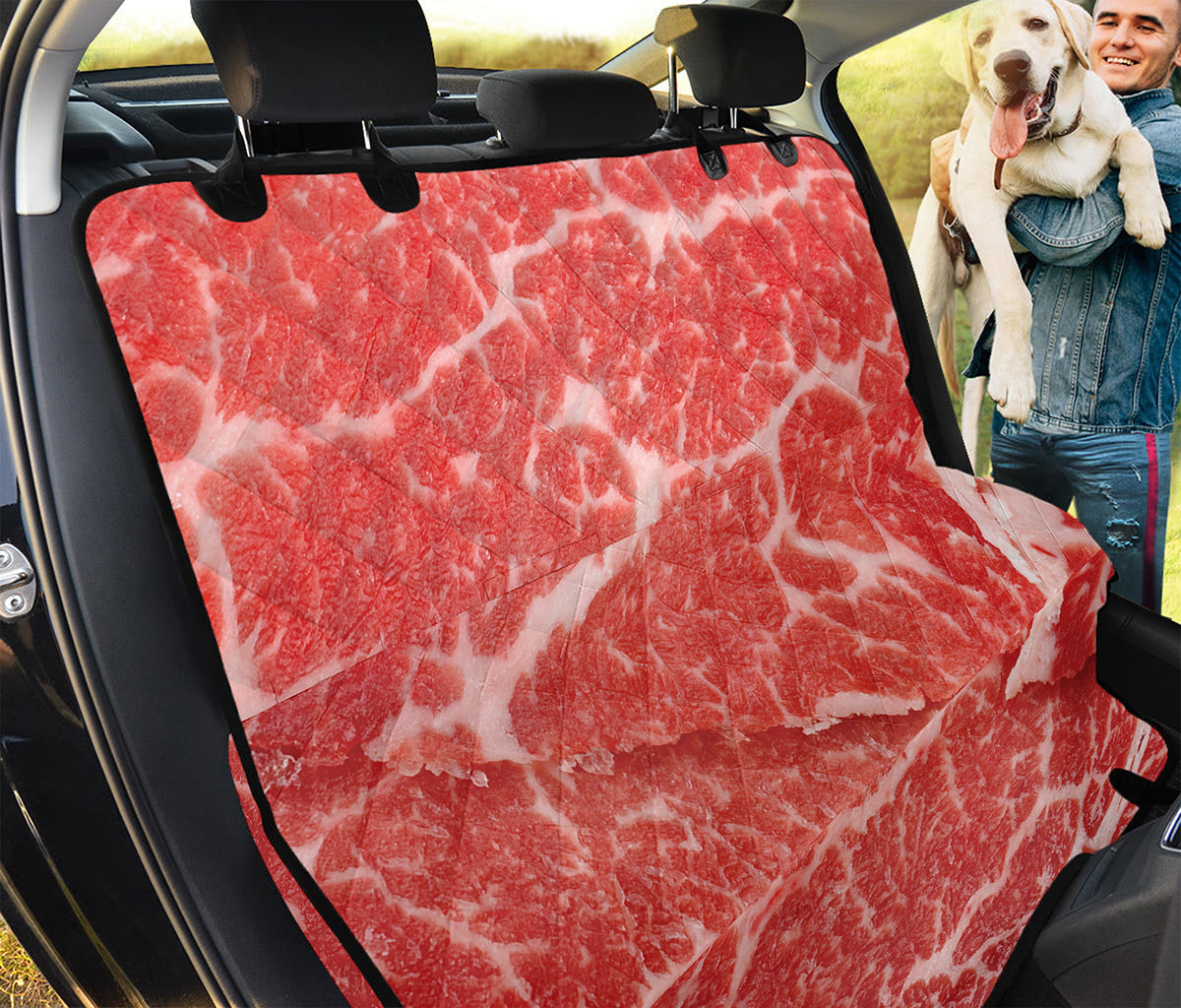 Meat Print Pet Car Back Seat Cover