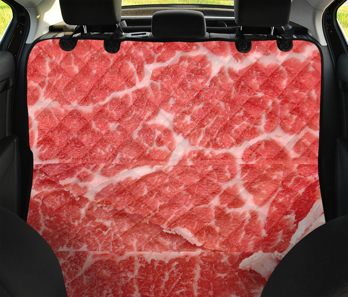 Meat Print Pet Car Back Seat Cover