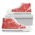 Meat Print White High Top Sneakers