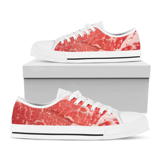 Meat Print White Low Top Shoes