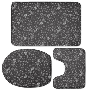 Mechanic Nuts and Bolts Pattern Print 3 Piece Bath Mat Set