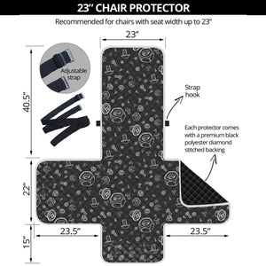 Mechanic Nuts and Bolts Pattern Print Armchair Protector