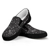 Mechanic Nuts and Bolts Pattern Print Black Slip On Shoes