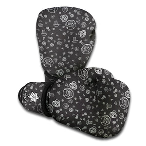 Mechanic Nuts and Bolts Pattern Print Boxing Gloves