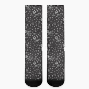 Mechanic Nuts and Bolts Pattern Print Crew Socks