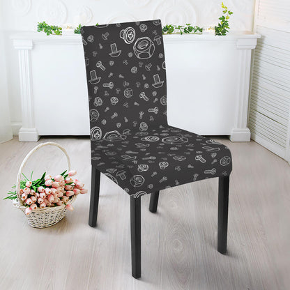 Mechanic Nuts and Bolts Pattern Print Dining Chair Slipcover