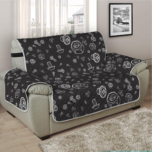 Mechanic Nuts and Bolts Pattern Print Half Sofa Protector