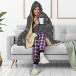 Mechanic Nuts and Bolts Pattern Print Hooded Blanket