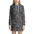 Mechanic Nuts and Bolts Pattern Print Pullover Hoodie Dress
