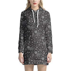 Mechanic Nuts and Bolts Pattern Print Hoodie Dress