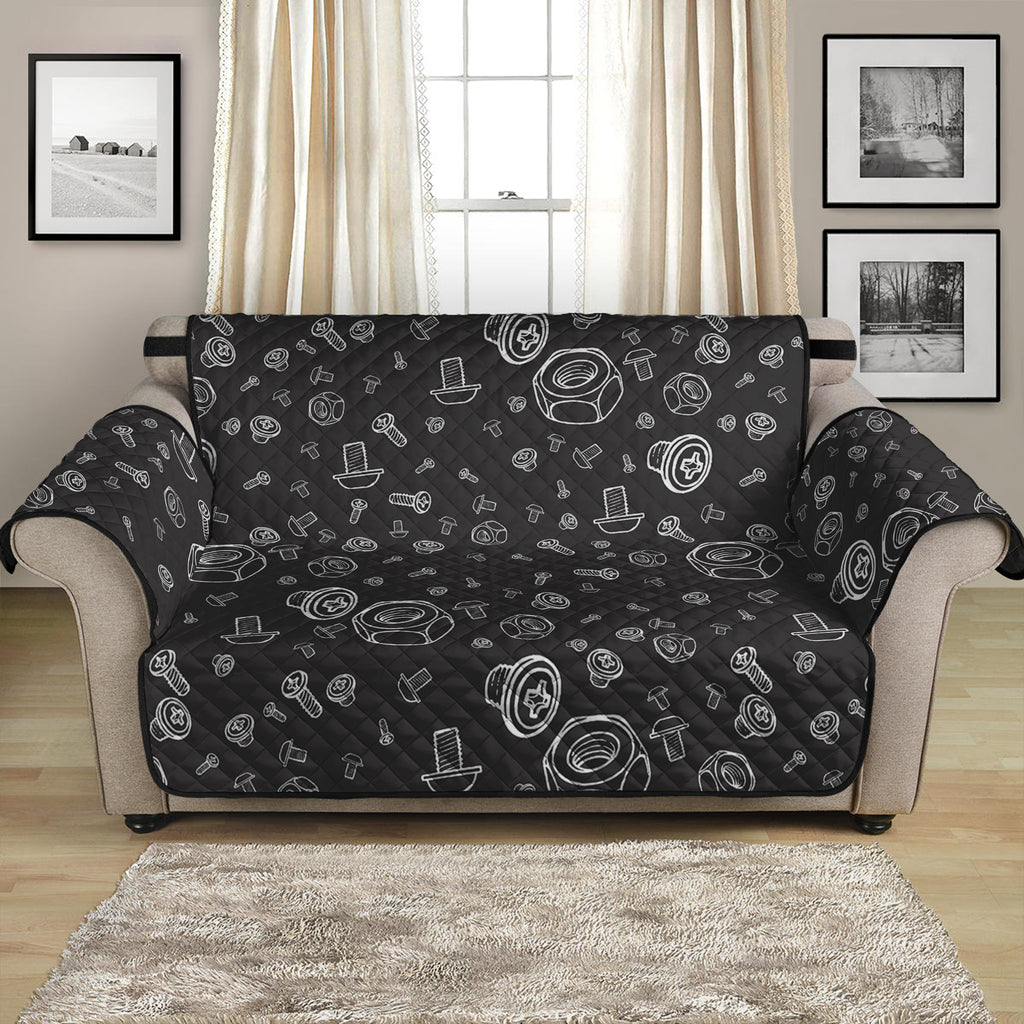 Mechanic Nuts and Bolts Pattern Print Loveseat Protector