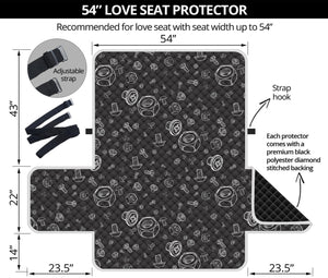 Mechanic Nuts and Bolts Pattern Print Loveseat Protector