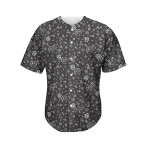 Mechanic Nuts and Bolts Pattern Print Men's Baseball Jersey