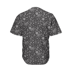 Mechanic Nuts and Bolts Pattern Print Men's Baseball Jersey