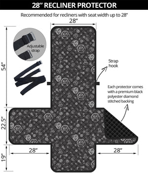 Mechanic Nuts and Bolts Pattern Print Recliner Protector