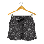 Mechanic Nuts and Bolts Pattern Print Women's Shorts