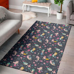 Mermaid Cartoon Pattern Print Area Rug