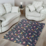 Mermaid Cartoon Pattern Print Area Rug