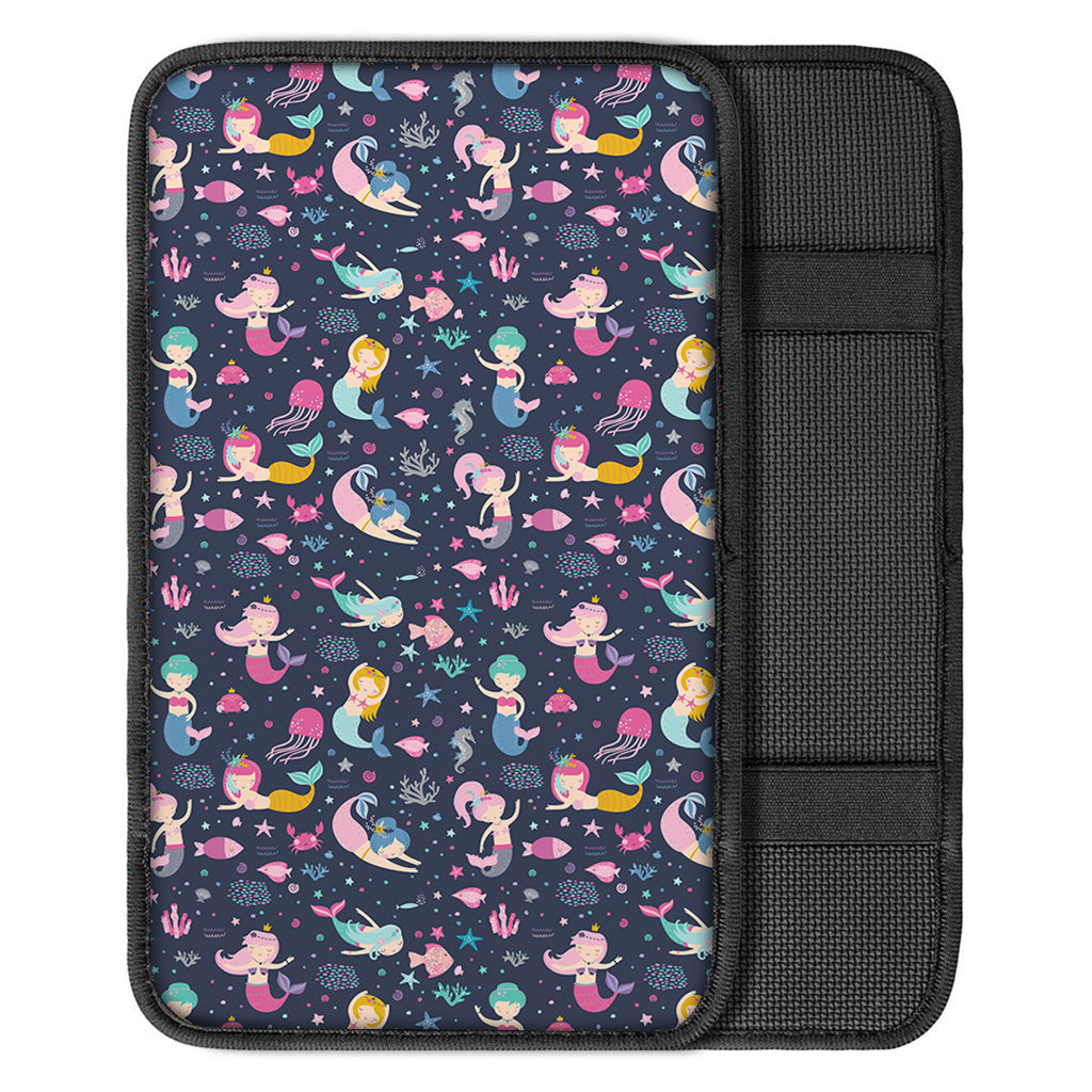 Mermaid Cartoon Pattern Print Car Center Console Cover