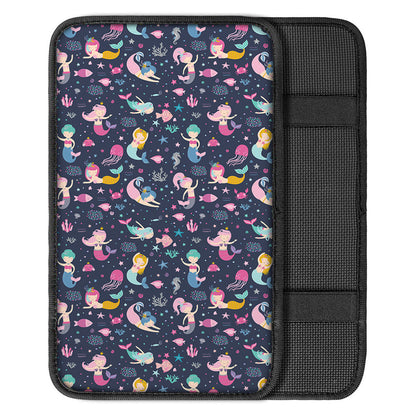 Mermaid Cartoon Pattern Print Car Center Console Cover