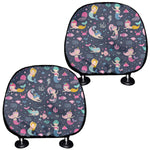 Mermaid Cartoon Pattern Print Car Headrest Covers