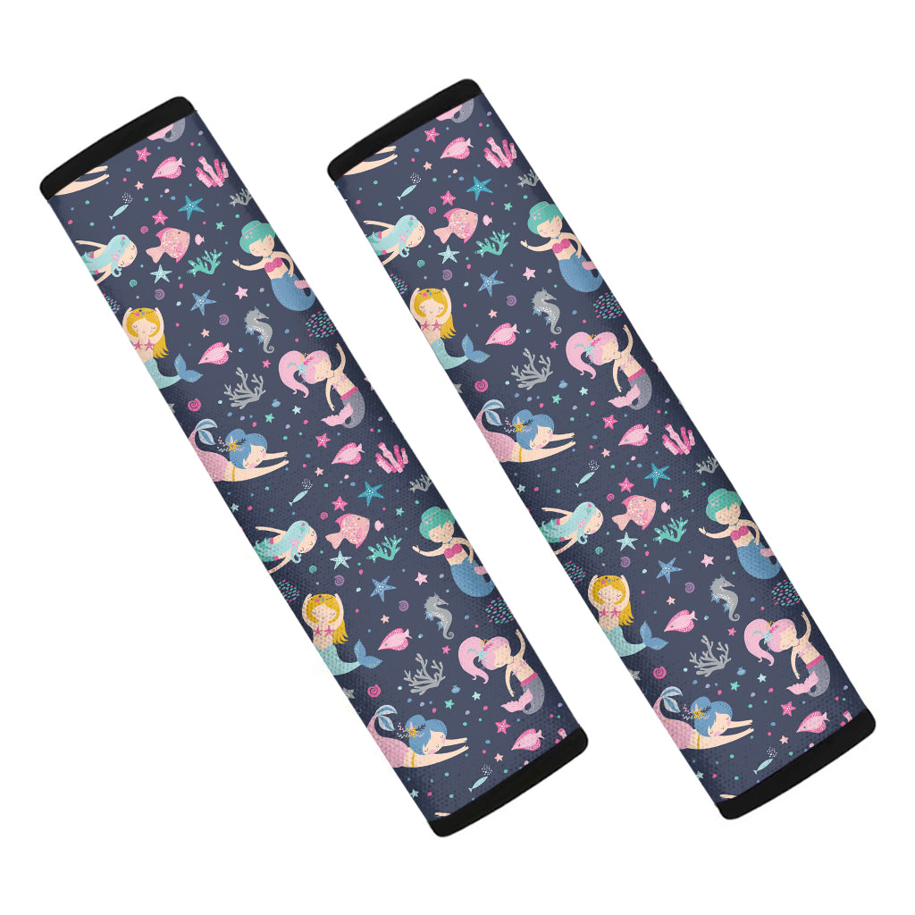 Mermaid Cartoon Pattern Print Car Seat Belt Covers