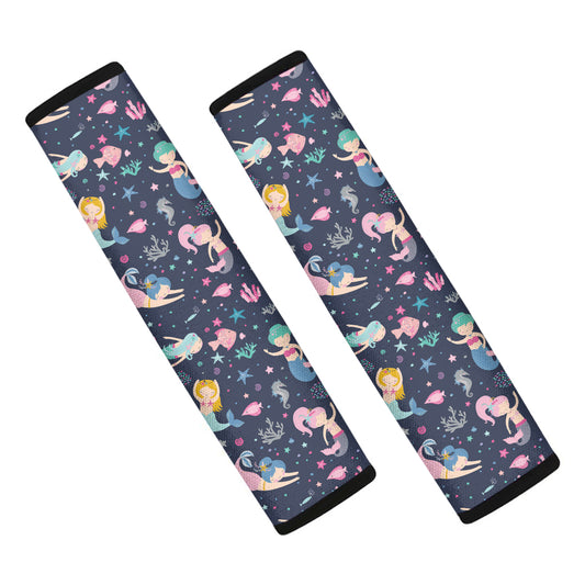 Mermaid Cartoon Pattern Print Car Seat Belt Covers