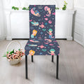 Mermaid Cartoon Pattern Print Dining Chair Slipcover