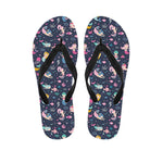 Mermaid Cartoon Pattern Print Flip Flops