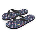 Mermaid Cartoon Pattern Print Flip Flops