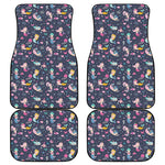 Mermaid Cartoon Pattern Print Front and Back Car Floor Mats