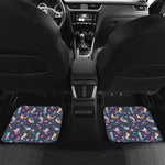 Mermaid Cartoon Pattern Print Front and Back Car Floor Mats