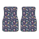 Mermaid Cartoon Pattern Print Front Car Floor Mats