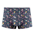 Mermaid Cartoon Pattern Print Men's Boxer Briefs