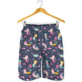 Mermaid Cartoon Pattern Print Men's Shorts