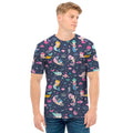 Mermaid Cartoon Pattern Print Men's T-Shirt